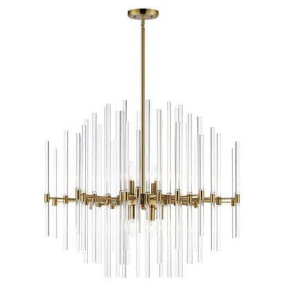 Maxim Lighting 38406CLHR Divine 8 Light Heritage Brass Pendant Ceiling Light on white background