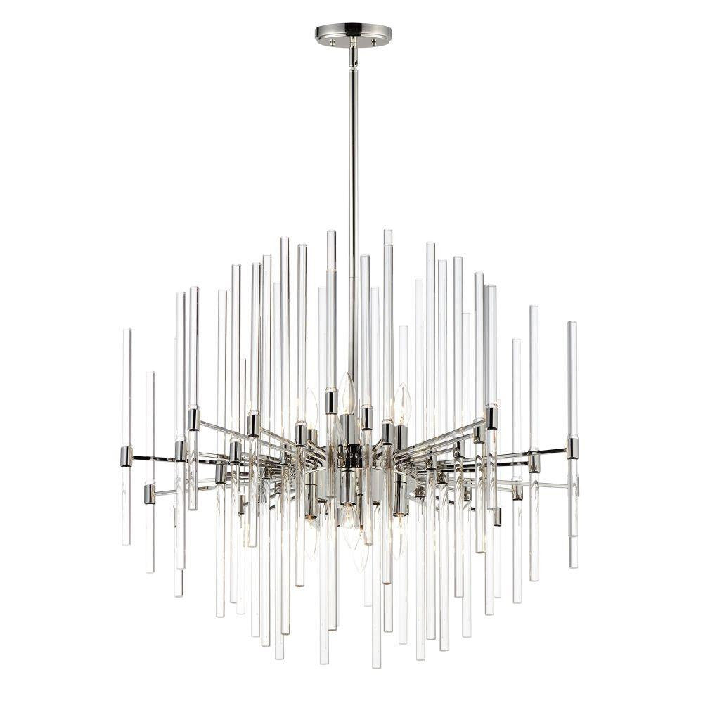 Maxim Lighting 38406CLPN Divine 8 Light 29.5 inch Polished Nickel Pendant Chandelier Ceiling Light