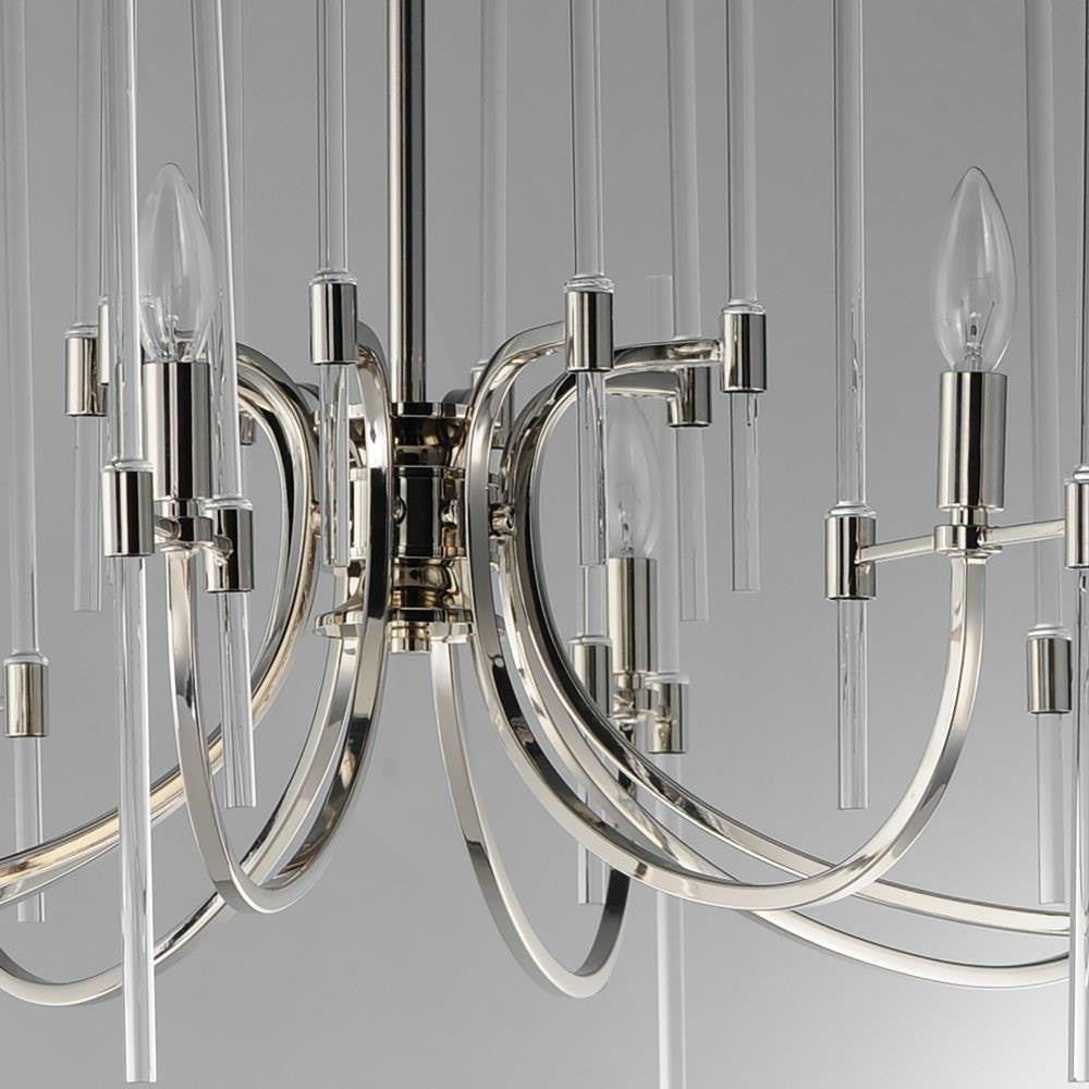 Maxim Lighting 38408CLHR Divine Chandelier Polished Nickel Finish Close-Up Detail