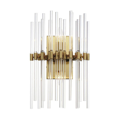 Maxim Lighting 38409CLHR Divine 2 Light Heritage Brass Wall Sconce with Clear Glass Rods - White Background