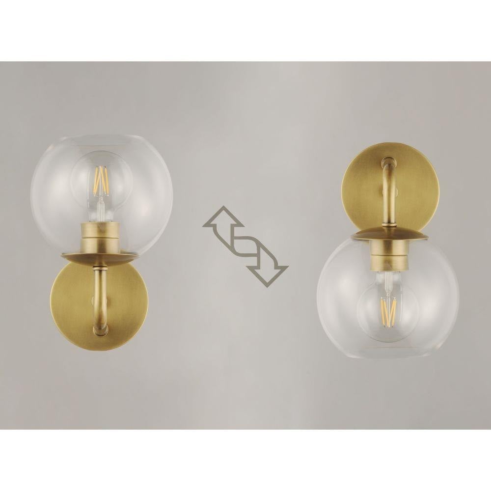 Maxim Lighting 38411CLNAB Branch 1 Light Wall Sconce in Natural Aged Brass showing up and down mounting orientations
