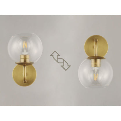 Maxim Lighting 38411CLNAB Branch 1 Light Wall Sconce in Natural Aged Brass showing up and down mounting orientations