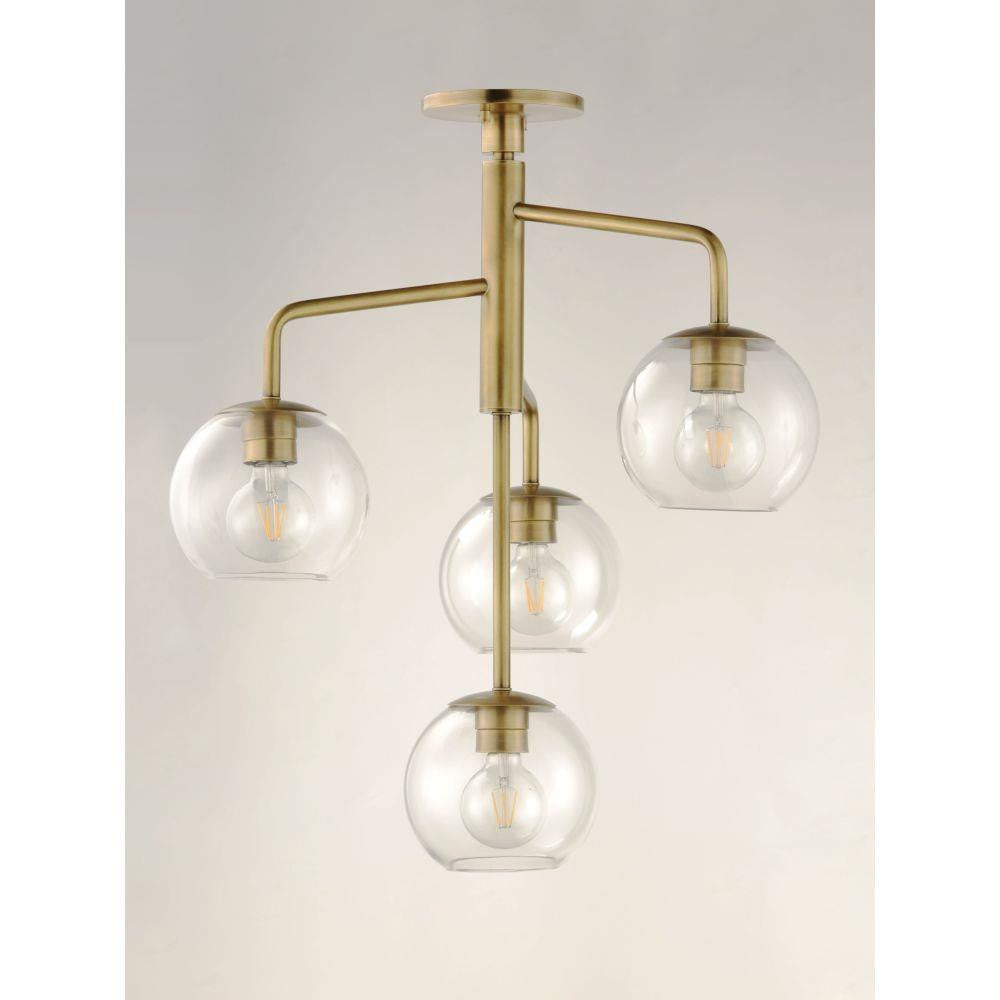 Maxim Lighting 38414CLNAB Branch 4 Light Natural Aged Brass Pendant Alternate View