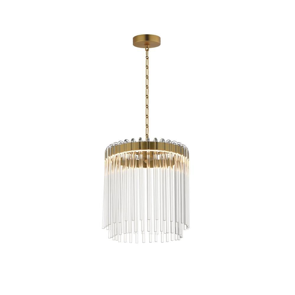Maxim Lighting 38421CLNAB Jolie Pendant Ceiling Light Natural Aged Brass Side View