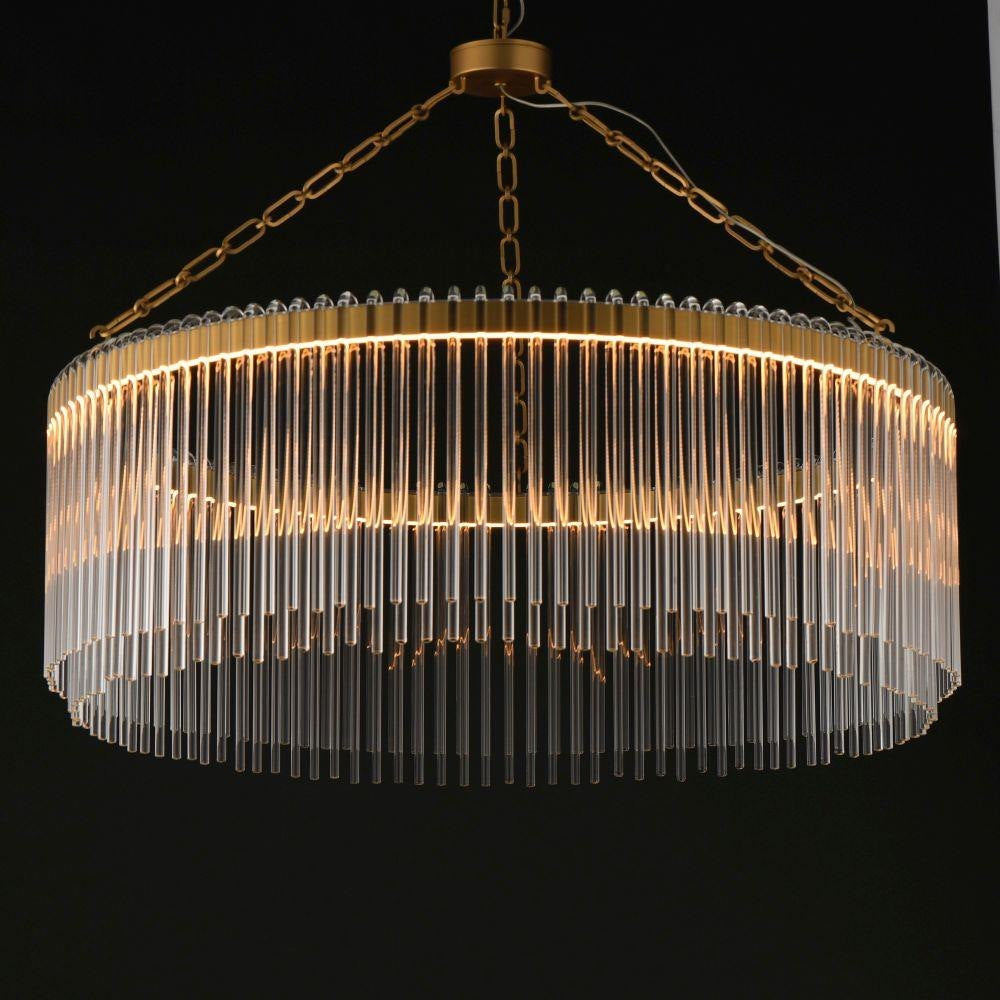 Maxim Lighting 38423CLPN Jolie LED Chandelier Illuminated - Dark Background