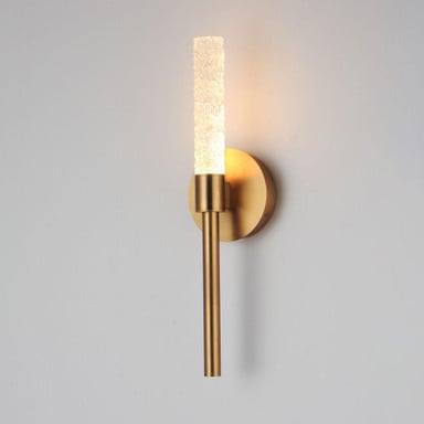 Maxim Lighting 38441IBNAB Duchess Wall Sconce Lit Angle View - Natural Aged Brass