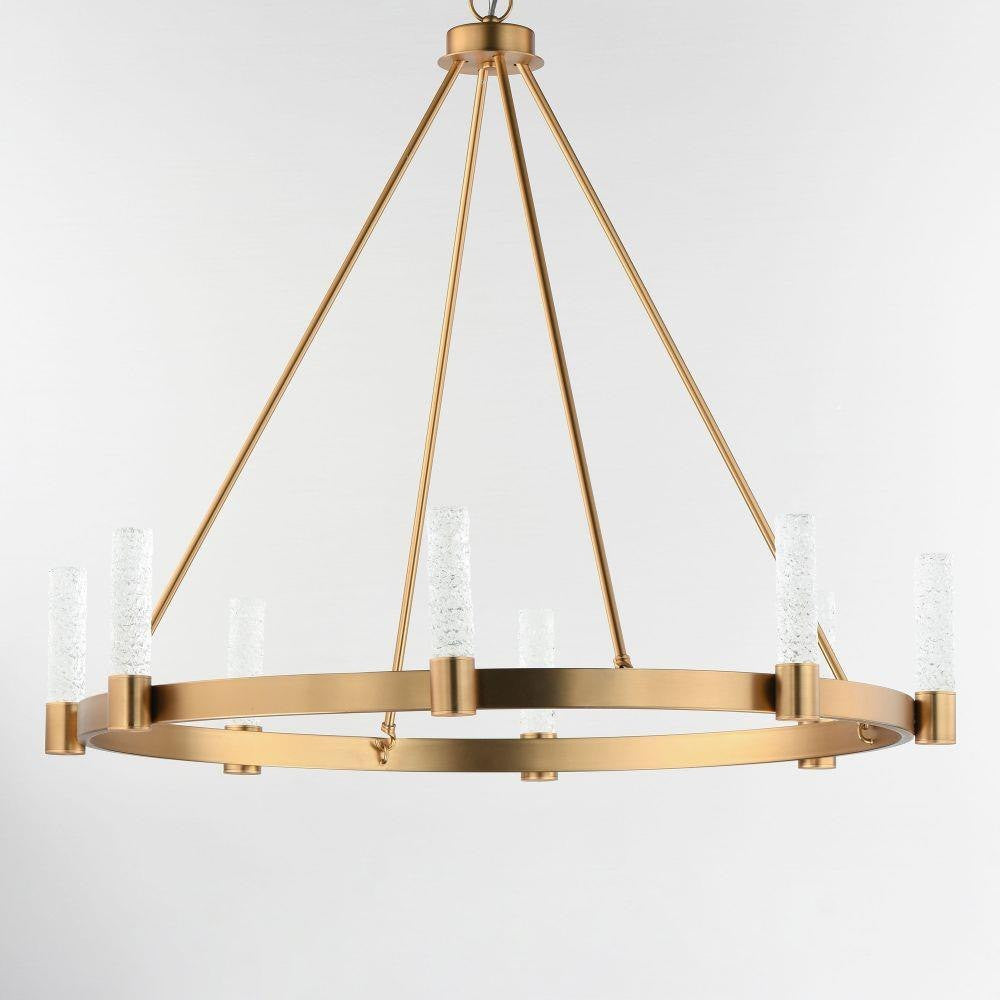 Maxim Lighting 38446IBNAB Duchess Chandelier - full profile view on grey background showing ring frame and glass light elements