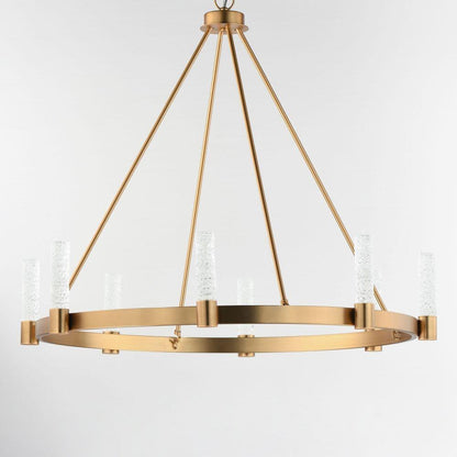Maxim Lighting 38446IBNAB Duchess Chandelier - full profile view on grey background showing ring frame and glass light elements