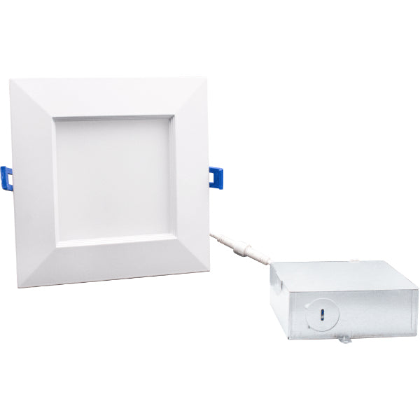Lotus LED Lights LED-6-S12W-5CCT-WH-SQ-BF 12 Watt 6" Super Thin Budget Square Led Downlight - 27k / 3k / 35k / 4k / 5k - 1,050 Lumens - 120v - Baffle