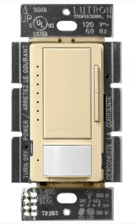 Lutron MSCL-OP153MH-IV Maestro CL Occupancy Sensor (Auto-ON/OF or Manual ON/Auto-OFF) and Dimmer, 600W Incandescent, 150W CFL or LED Single Pole / Multi Location Dimmer, Ivory