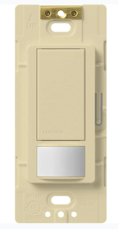 Lutron MS-VPS6M2-DV-IV Maestro Switch with Vacancy Sensor Dual Voltage 120V-277V / 6A Multi Location, Ivory Finish