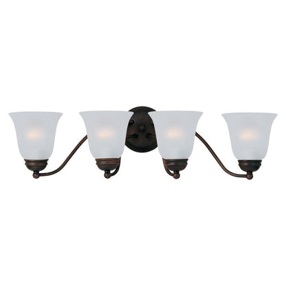 Maxim Lighting 2123FTOI Basix 4 Light 27.5 Inch Oil Rubbed Bronze Bath Vanity Wall Light
