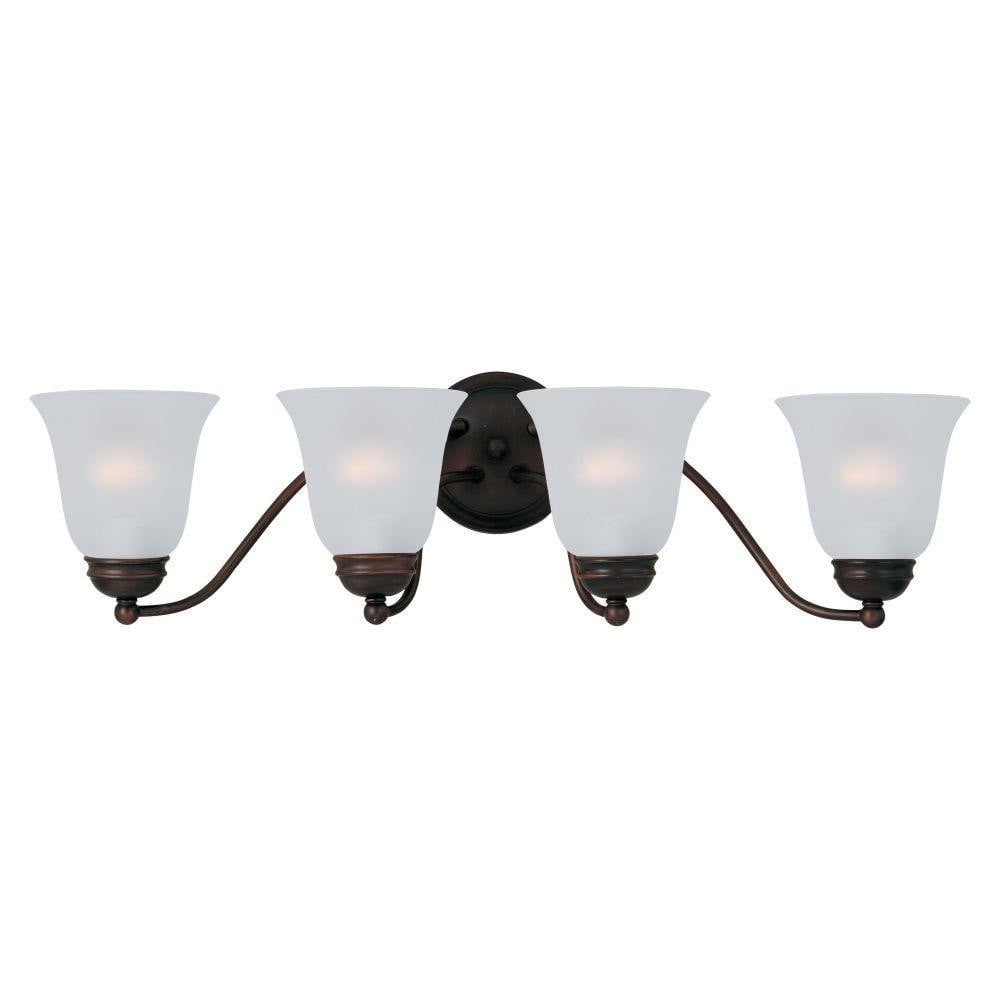 Maxim Lighting 2123FTSN Basix 4 Light Satin Nickel Bath Vanity Wall Light