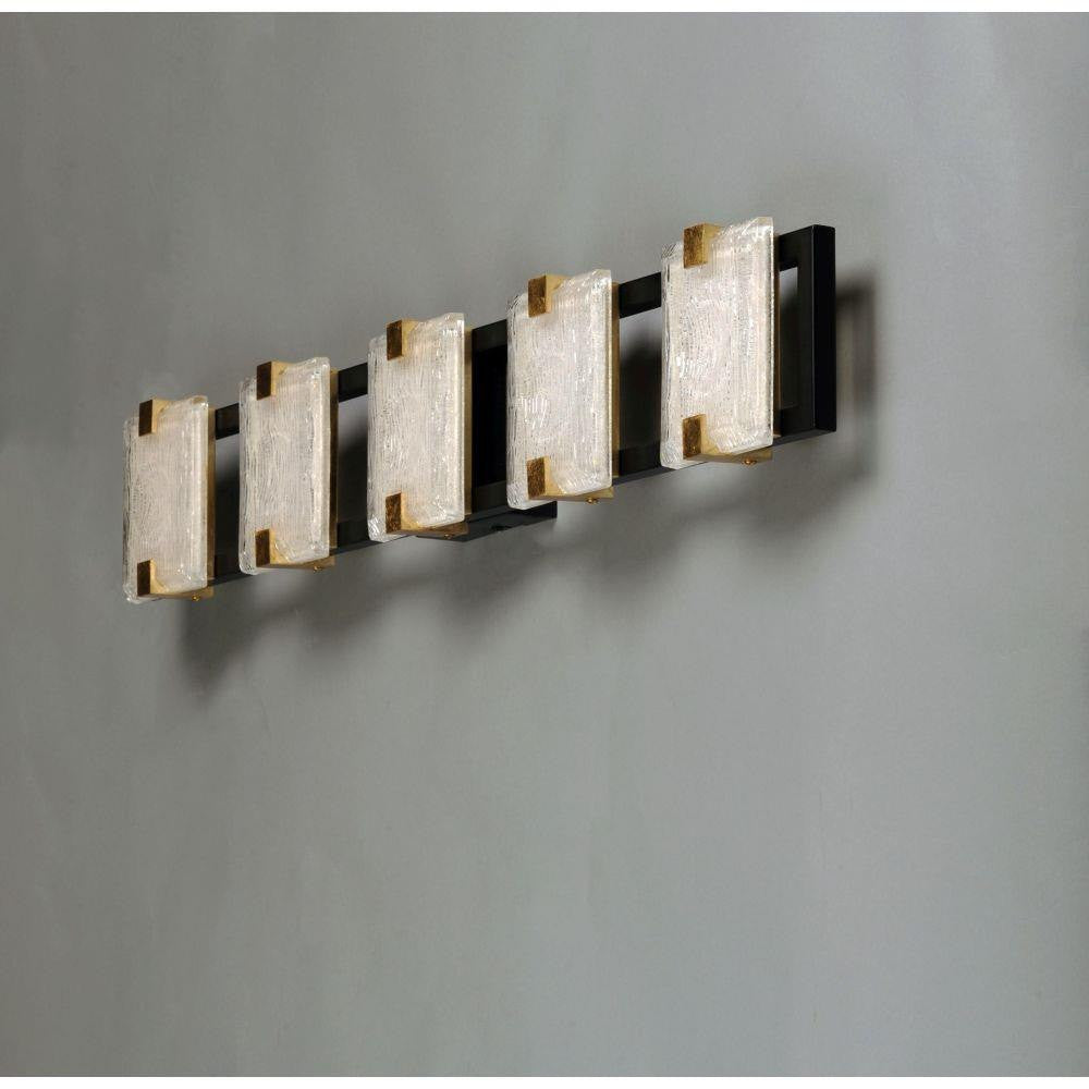 Maxim Lighting 39533CYBKGL Radiant 5 Light Bath Vanity Wall Light Front Angle View Mounted