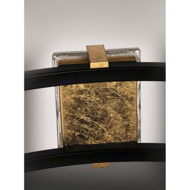 Maxim Lighting 39533CYBKGL Radiant Bath Vanity Wall Light Close-Up Detail of Glass and Gold Leaf