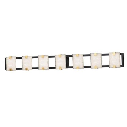 Maxim Lighting 39534CYBKGL Radiant 7 Light Black Gold Leaf Bath Vanity Wall Light - Full product view on white background