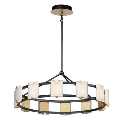 Maxim Lighting 39536CYBKGL Radiant 12 Light 34.75 Inch Black Gold Leaf Chandelier - Full View