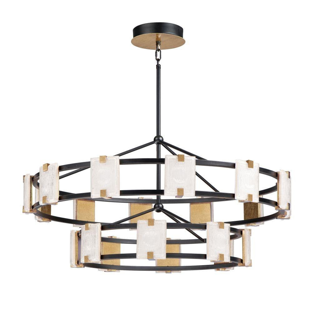 Maxim Lighting 39538CYBKGL Radiant 20 Light Chandelier in Black and Gold Leaf on white background