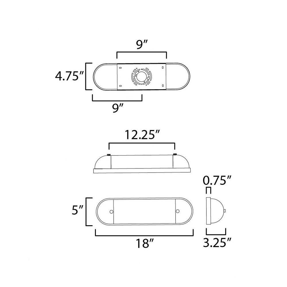 Maxim Lighting 39561SWBKNAB Capsule Bath Vanity Wall Light Dimensions Diagram