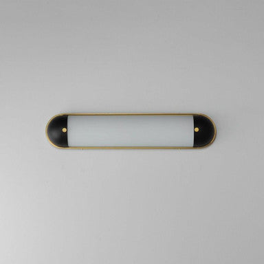 Maxim Lighting 39562SWBKNAB Capsule 1 Light 24 inch Black/Natural Aged Brass Bath Vanity Wall Light Installed View