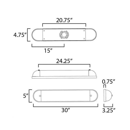 Maxim Lighting 39563SWBKNAB Capsule Bath Vanity Wall Light Dimension Diagram