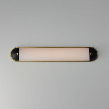 Maxim Lighting 39563SWBKNAB Capsule 1 Light 30 inch Black/Natural Aged Brass Bath Vanity Wall Light Installed View