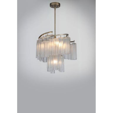 Maxim Lighting 39575WFLGS Victoria Golden Silver Pendant - Side Profile View