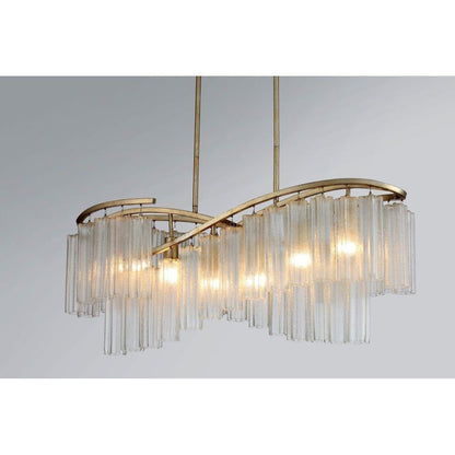 Maxim Lighting 39579WFLGS Victoria 6 Light Golden Silver Linear Chandelier - Angle View