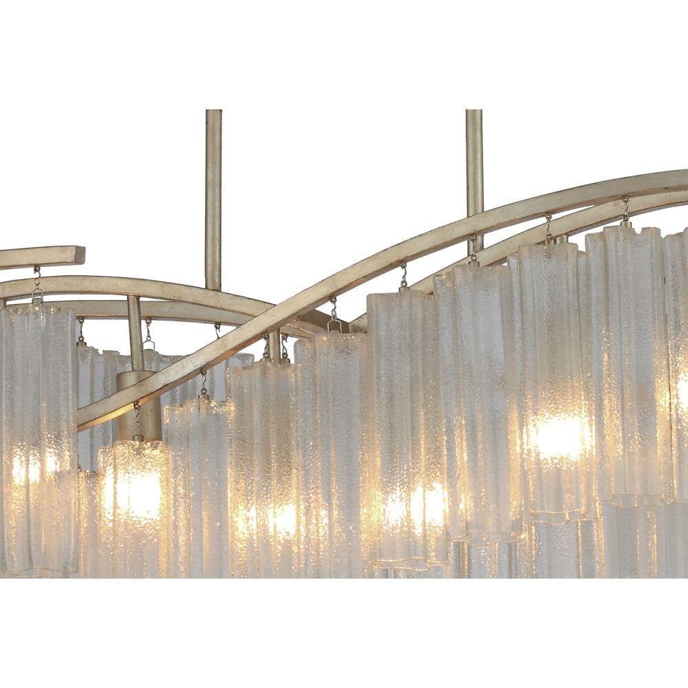 Maxim Lighting 39579WFLGS Victoria 6 Light Golden Silver Linear Chandelier - Top Detail Close-Up