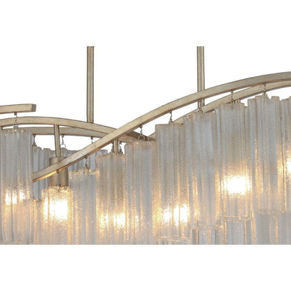Maxim Lighting 39579WFLGS Victoria 6 Light Golden Silver Linear Chandelier - Top Detail Close-Up