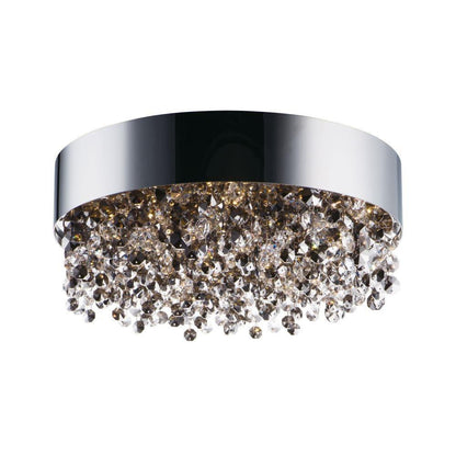 Maxim Lighting 39650MSKPC Mystic flush mount ceiling light in polished chrome with smoke crystal strands