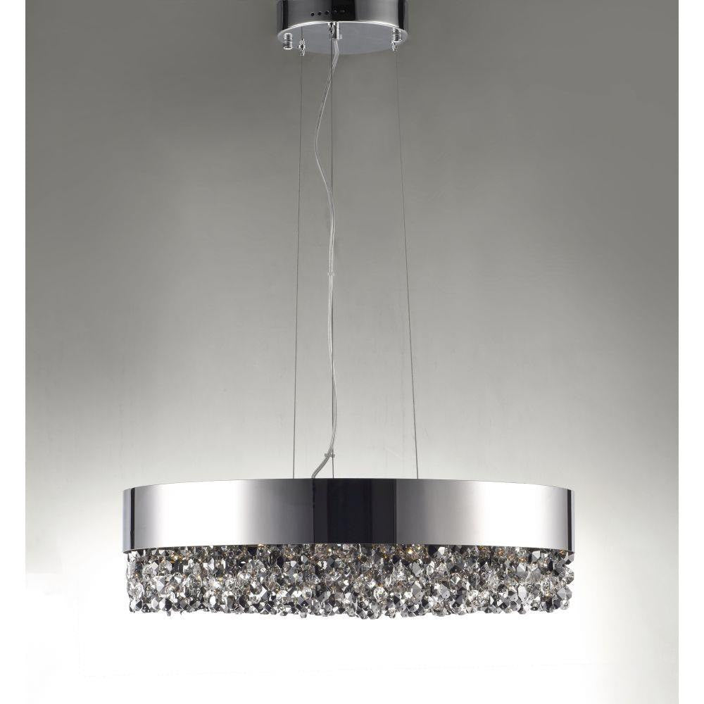 Maxim Lighting 39655MSKPC Mystic 16 Light Polished Chrome Pendant with Mirror Smoke Crystal - Angled View
