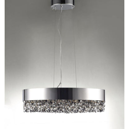 Maxim Lighting 39655MSKPC Mystic 16 Light Polished Chrome Pendant with Mirror Smoke Crystal - Angled View