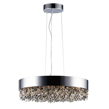 Maxim Lighting 39655MSKPC Mystic 16 Light Polished Chrome Pendant with Mirror Smoke Crystal - Full View on White