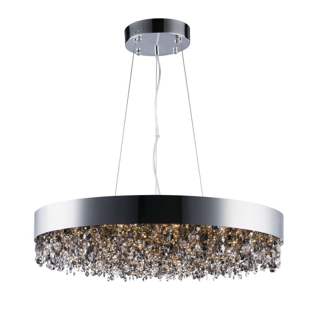 Maxim Lighting 39657MSKPC Mystic 22 Light 30 inch Polished Chrome with Mirror Smoke Crystal Pendant Ceiling Light