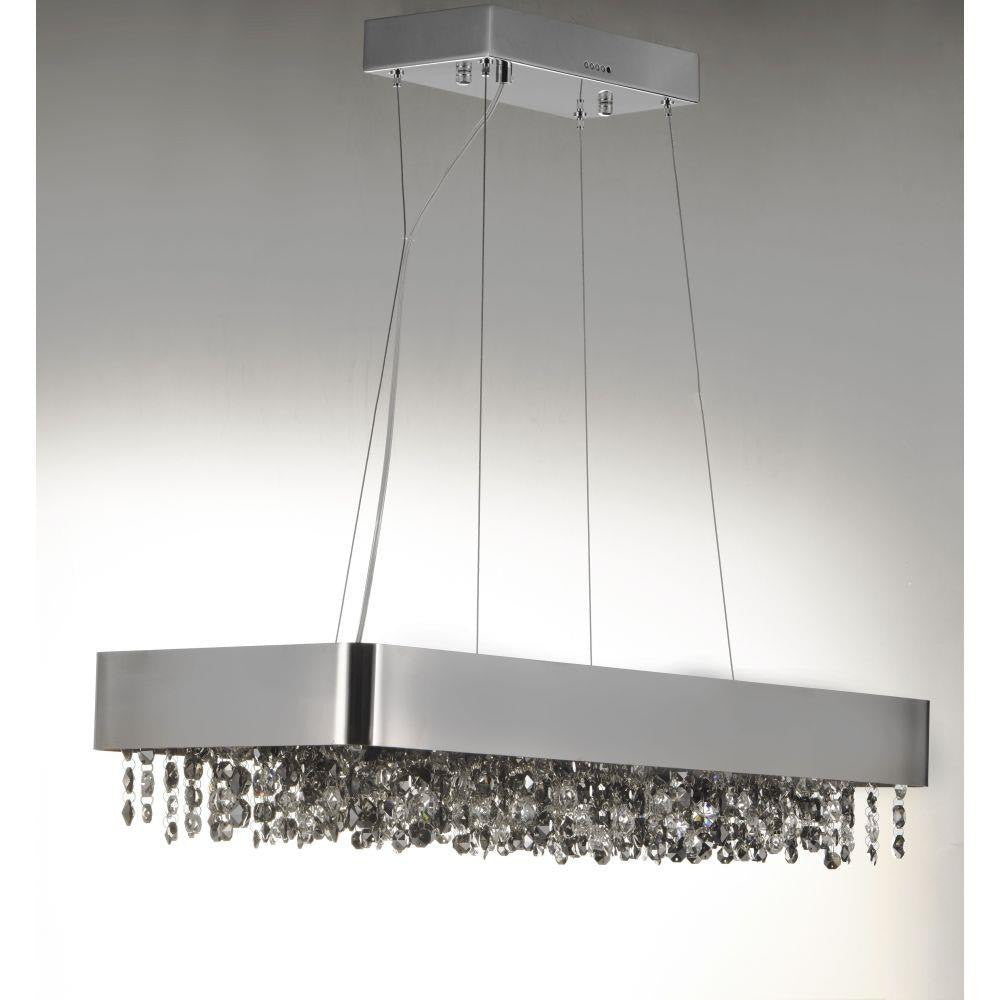 Maxim Lighting 39659MSKPC Mystic Linear Pendant in Polished Chrome with Mirror Smoke Crystal - Grey Background
