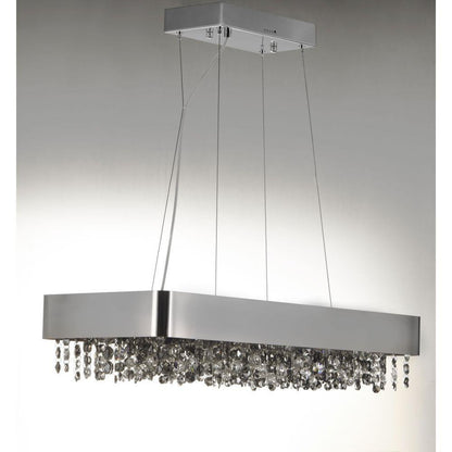 Maxim Lighting 39659MSKPC Mystic Linear Pendant in Polished Chrome with Mirror Smoke Crystal - Grey Background