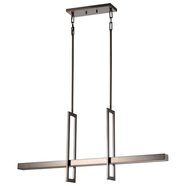 Nuvo 62-116 Frame LED Island Pendant, Color Temperature 3000K Voltage 120V, Hazel Bronze, Frost Glass Shade