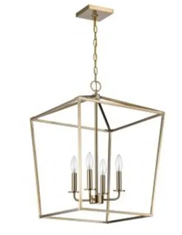Nuvo 60-7931 Emma Small Pendant Fixture w/o Bulbs, 4-Light, Voltage 120V, Burnished Brass
