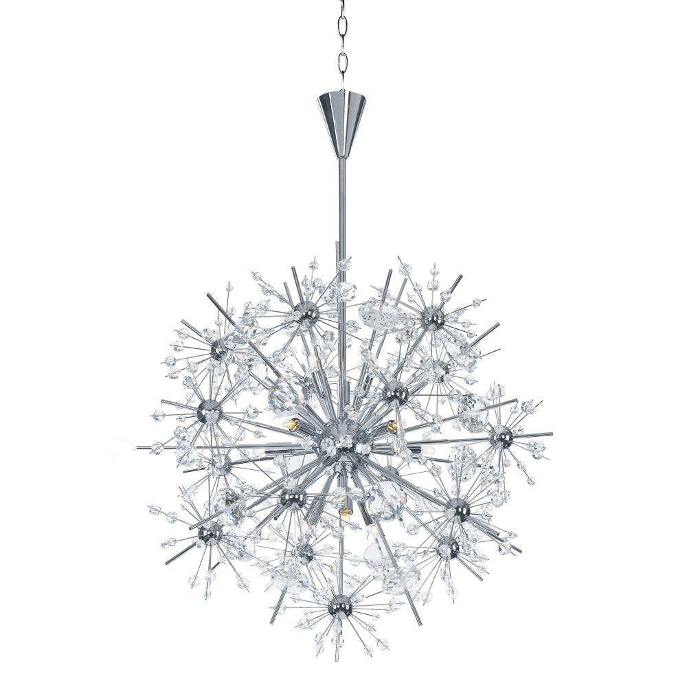 Maxim Lighting 39745BCPC Starfire 11 Light Polished Chrome Globe Chandelier White Background
