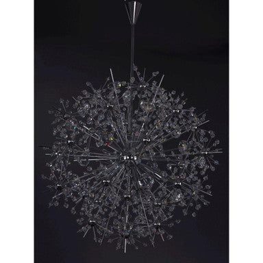 Maxim Lighting 39746BCPC Starfire 18 Light Polished Chrome Crystal Chandelier - Side View on Dark Background