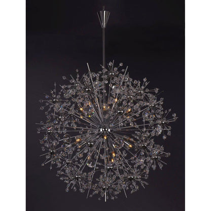 Maxim Lighting 39746BCPC Starfire 18 Light Polished Chrome Crystal Chandelier - Lit on Dark Background