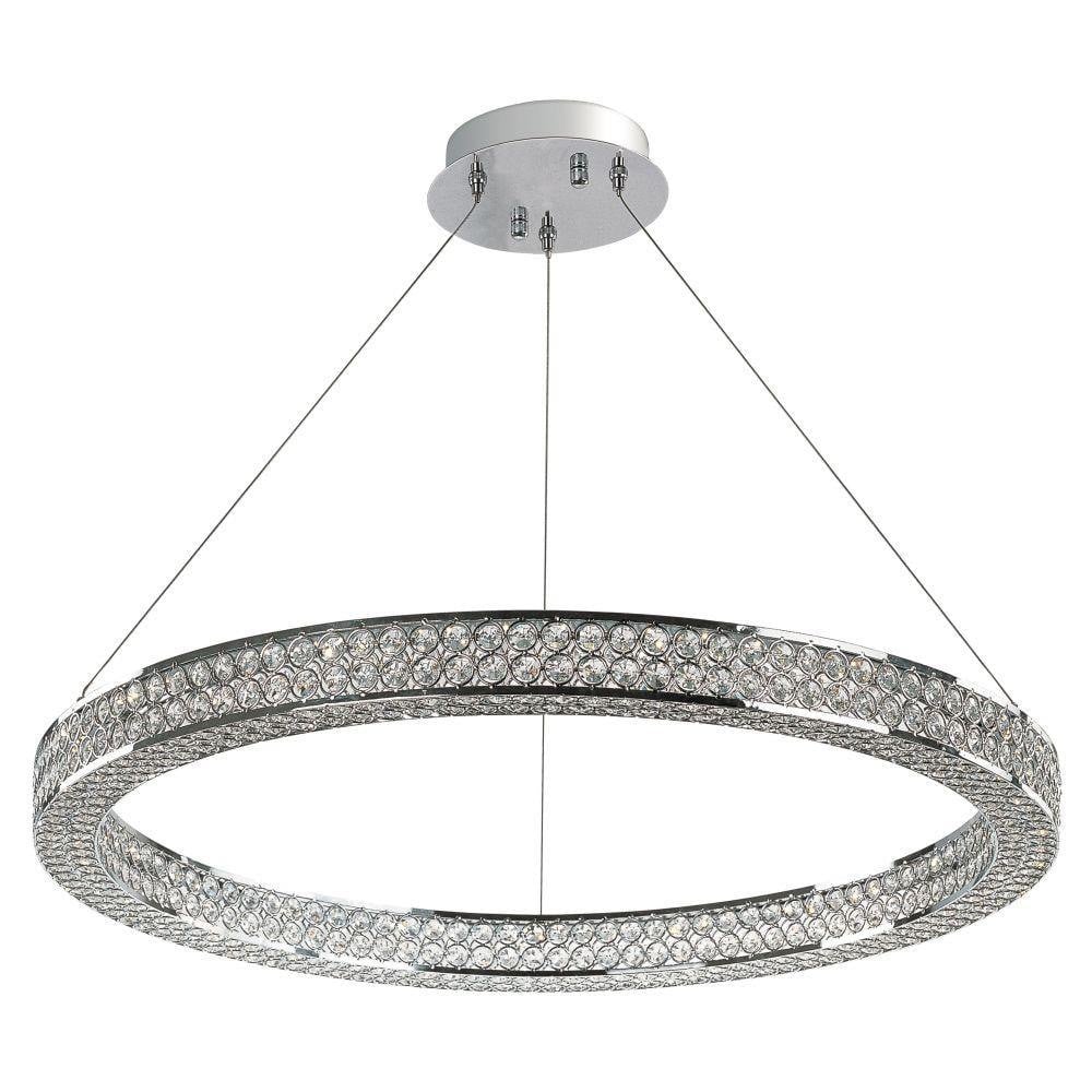 Maxim Lighting 39773BCPC Eternity 1 Light 30 Inch Polished Chrome Crystal Ring Pendant Ceiling Light