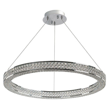 Maxim Lighting 39773BCPC Eternity 1 Light 30 Inch Polished Chrome Crystal Ring Pendant Ceiling Light