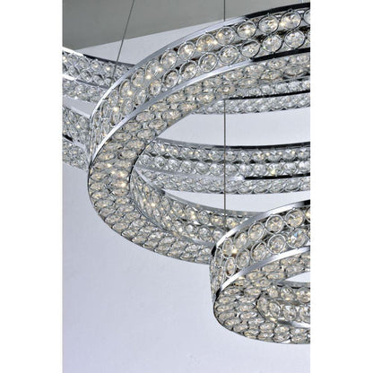 Close-up detail of beveled crystal jewels on Maxim Lighting 39779BCPC Eternity Pendant Ceiling Light