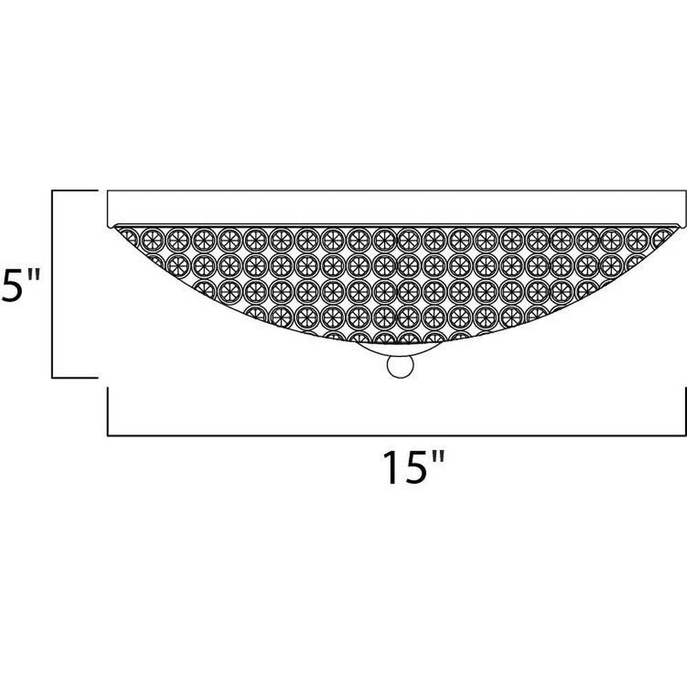 Maxim Lighting 39871BCPS Glimmer Flush Mount Ceiling Light Dimensions Diagram - 15 Inch Width by 5 Inch Height