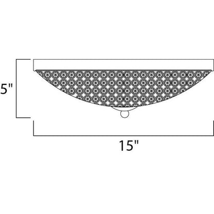 Maxim Lighting 39871BCPS Glimmer Flush Mount Ceiling Light Dimensions Diagram - 15 Inch Width by 5 Inch Height