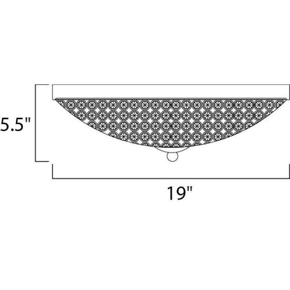 Maxim Lighting 39872BCBZ Glimmer Flush Mount Ceiling Light Dimension Diagram - 19 inch Wide by 5.5 inch High