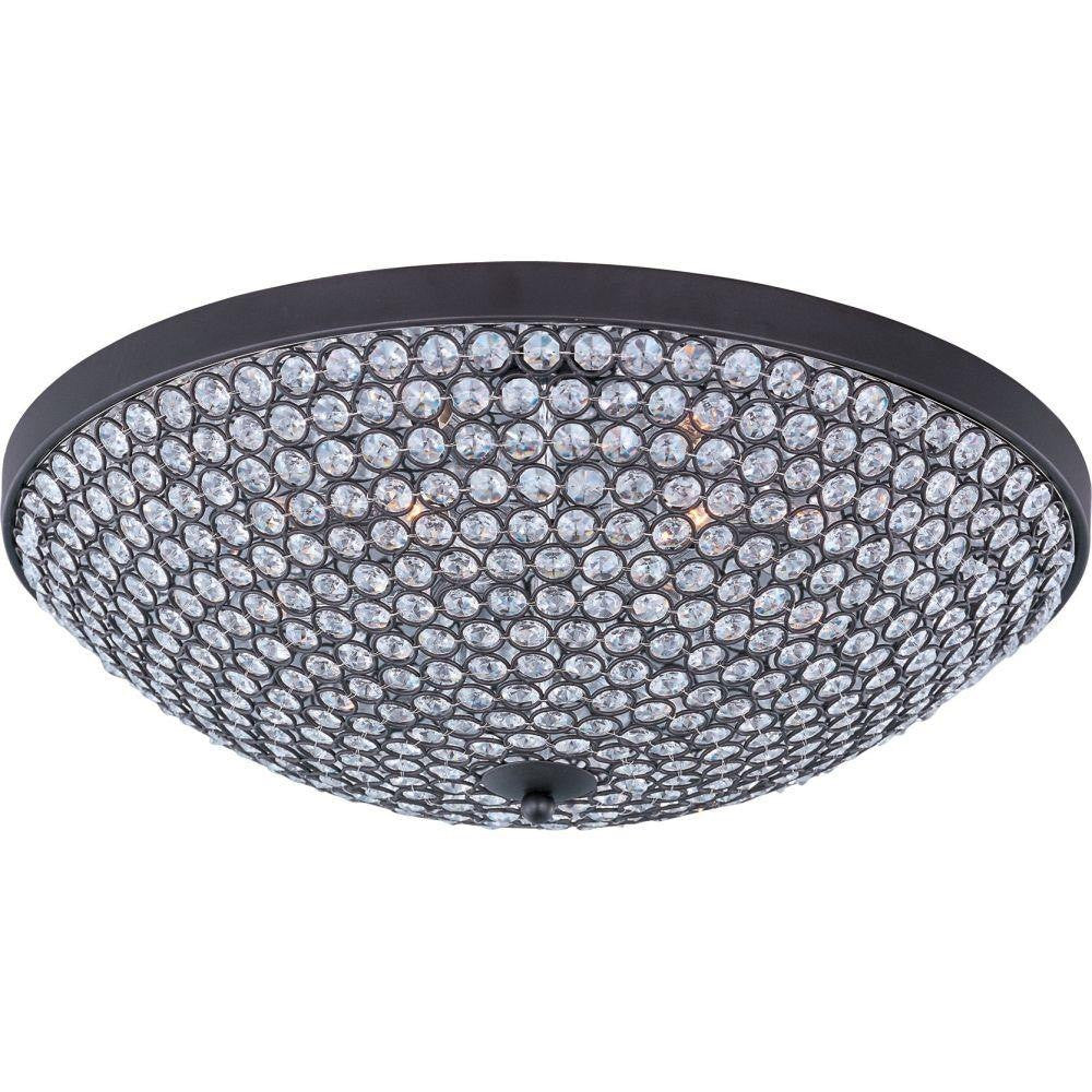 Maxim Lighting 39872BCBZ Glimmer 6 Light 19 inch Bronze Flush Mount Ceiling Light with Beveled Crystal