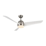 Kuzco Lighting CF91954-BN/WH Thalia 54 inch 3 Blade LED Smart Ceiling Fan in Brushed Nickel-Matte White